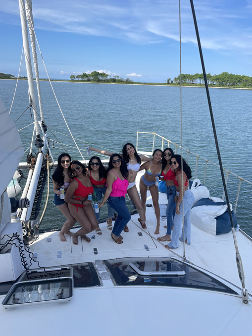 bachelorette weekend in the Hamptons aboard Sag harbor Catamaran