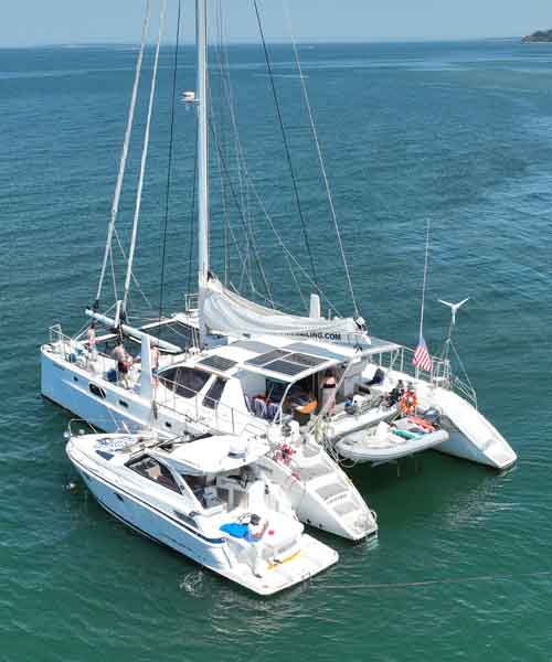 Hamptons booze cruise 62' catamaran with 38' partner boat